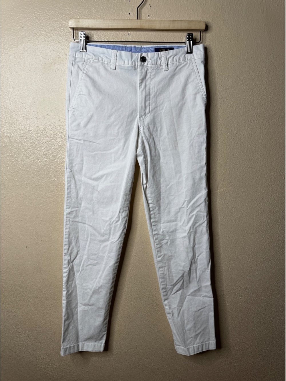 Polo Ralph Lauren Boys Size 16 White Chino Pants Straight Leg Pony Logo